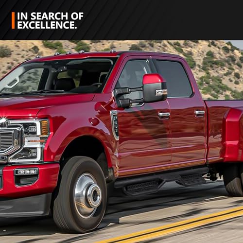 YZONA Running Boards for 2015-2024 Ford F150/F250/F350 SuperCrew & Super Duty Crew Cab, Two Stairs Side Step Nerf Bar (4