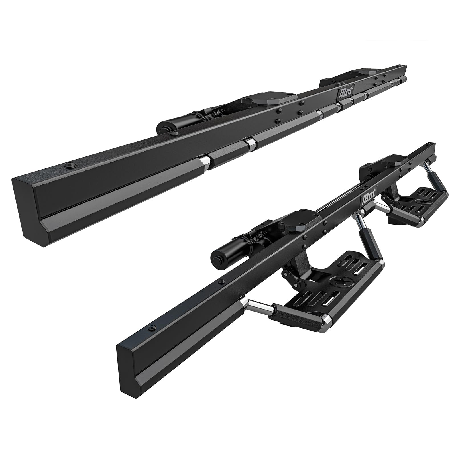 iBot Power Drop Steps for Silverado Sierra 2022-2024 Extended Cab Automatic - Robotic Retractable Running Boards, Stainl