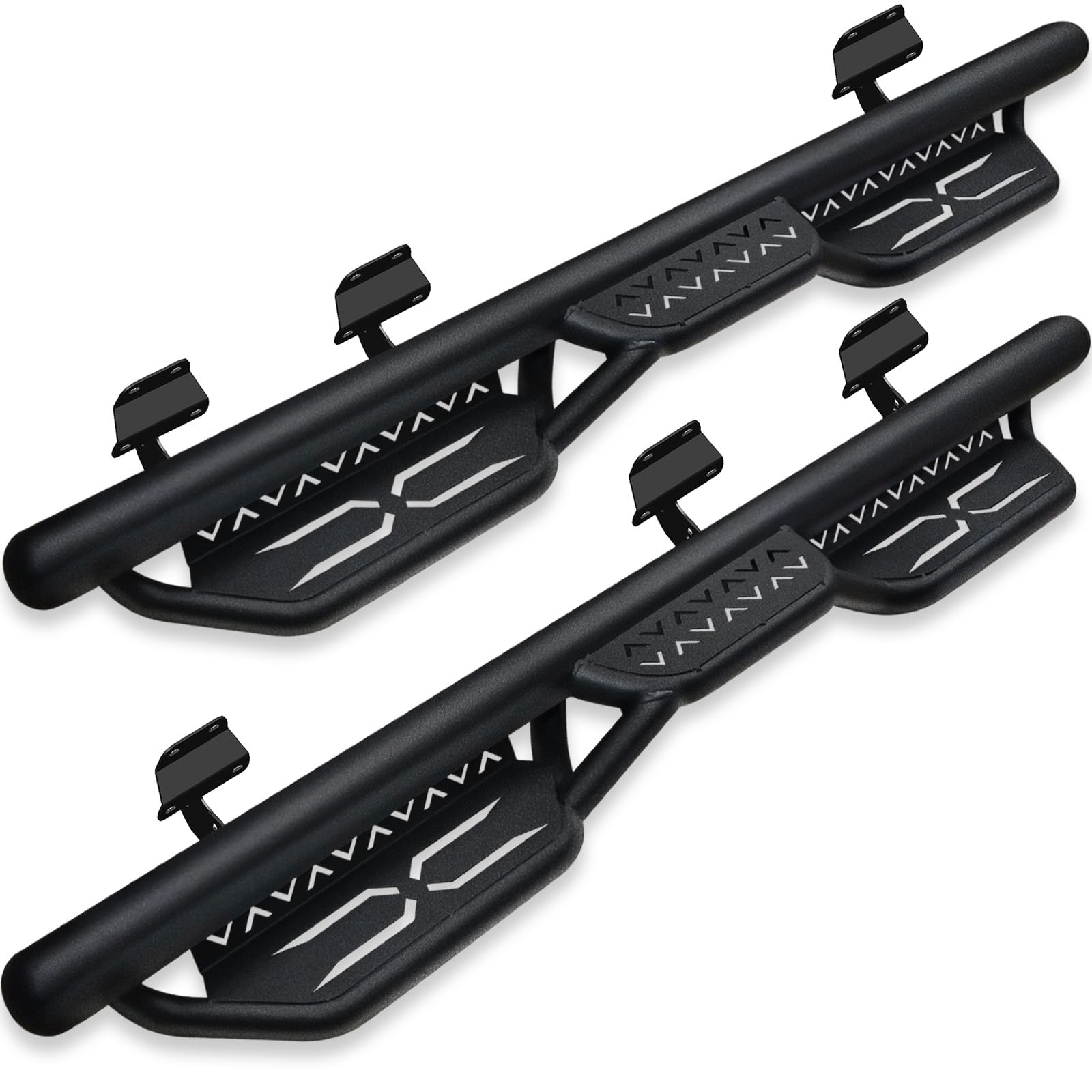 YZONA Running Boards for 2015-2024 Ford F150/F250/F350 SuperCrew & Super Duty Crew Cab, Two Stairs Side Step Nerf Bar (4