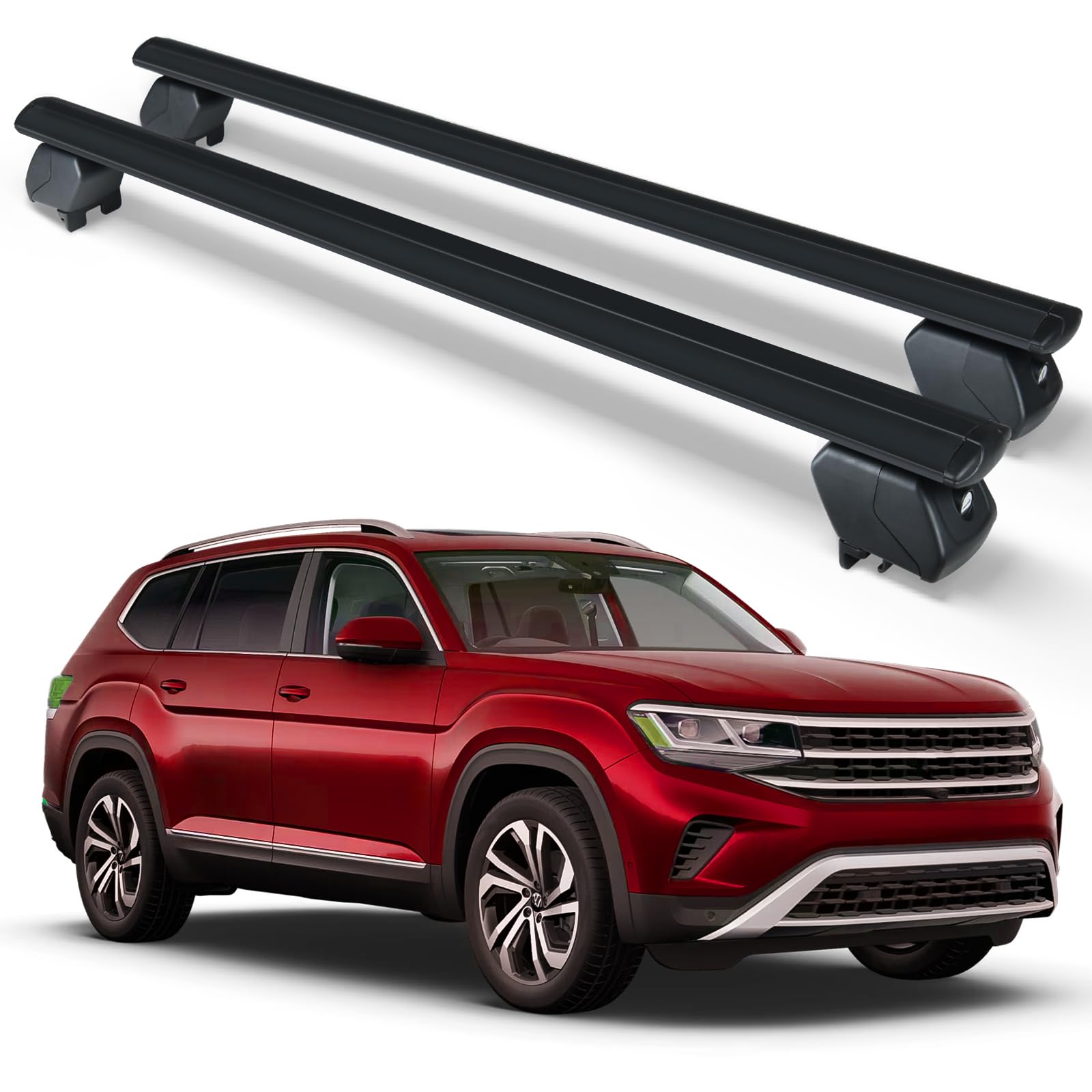 YZONA Heavy Duty 300 LBS Cross Bars for 2017-2025 Volkswagen Atlas Rooftop Carrier Side Rails Adjustable & Lockable Carg